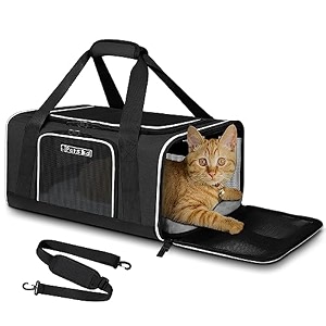 petskd small pet carrier 1734 l x 1234 w x 8534 h airline approved black
