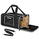 Petskd Small Pet Carrier 17" L x 12" W x 8.5" H Airline Approved, Black