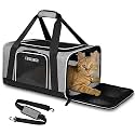 Petskd Small Pet Carrier 17" L x 11" W x 9.5" H Airline Approved, Grey