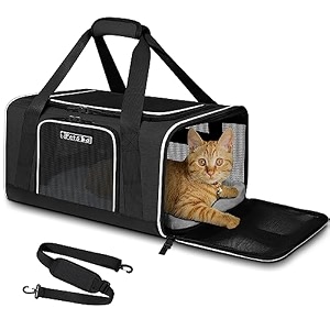 petskd small pet carrier 1834 l x 1334 w x 9534 h airline approved black