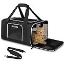 Petskd Small Pet Carrier 18" L x 13" W x 9.5" H Airline Approved, Black