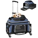 Petskd Top & Side Expandable Small Pet Carrier with Wheels Airline Approved