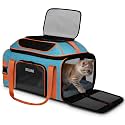 Petskd Top-Expandable Pet Carrier 19"x13"x9" Airline Approved, Blue