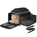 Petskd Top and Side Expandable Small Pet Carrier Airline Approved, Black