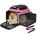 Petskd Top and Side Expandable Small Pet Carrier Airline Approved, Pink