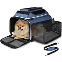 Petskd Top and Side Expandable Small Pet Carrier Airline Approved, Blue