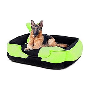 petslover ultra soft fleece fabric polyester filled sofa reversible dogcat beds green amp black export quality - xxl