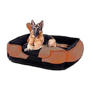 petslover ultra soft fleece fabric polyester filled sofa reversible dogcat beds brown amp black export quality - small