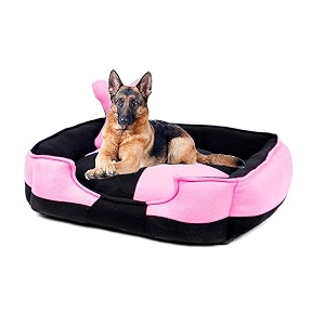 petslover ultra soft fleece fabric polyester filled sofa reversible dogcat beds pink amp black export quality - small