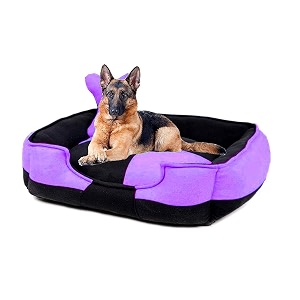 petslover ultra soft fleece fabric polyester filled sofa reversible dogcat beds purple amp black export quality - xl