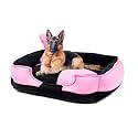 Petslover Ultra Soft Fleece Fabric Polyester Filled Sofa Reversible Dog/Cat Beds, Pink &amp; Black (Export Quality) - XXXL