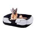 Petslover Ultra Soft Fleece Fabric Polyester Filled Sofa Reversible Dog/Cat Beds, Grey &amp; Black (Export Quality) - XL