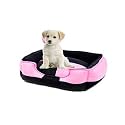 Petslover Ultra Soft Pink &amp; Black Color Fleece Fabric Polyester Filled Sofa Reversible Dog/Cat Beds (Export Quality) - Small