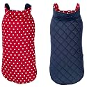 Pets Planet Polyester Reversible Winter Jacket for Dogs - Polka Dot Red Design, Warm Windproof Coat for Cold Weather (XL, 20 Inch, 1 Count)