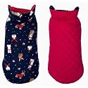 Pets Planet Polyester Winter Clothes - Reversible Dog Jacket With Cat Print, Red Color Design, Warm Coat, Windproof for Cold Weather (6XL, 30 Inch), 1 Count