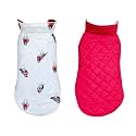 Pets Planet Cotton Winter Clothes - Reversible Dog Jacket in Red, Warm Coat, Windproof for Cold Weather (5XL, 28 Inch), 1 Count
