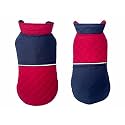 Pets Planet Polyester Dog Winter Clothes Reversible Jacket Red And Navy Blue With Reflector Color Design Warm Dog Coat Windproof Pets Cold Weather Wearing (4Xl,26 Inch,1 Count)