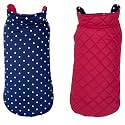 Pets Planet Dog Winter Clothes Reversible Dog Jacket Polka Dot Blue Color Design Warm Dog Coat Windproof Pets Cold Weather Wearing (6XL, 30 Inch) Pack of 1
