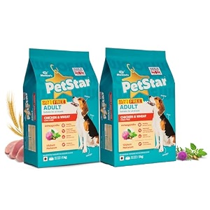 petstar mankind adult dry dog food high protein chicken amp wheat flavor 1kg pack of 2 improves muscle amp strength supports immunity protects liver amp kidney