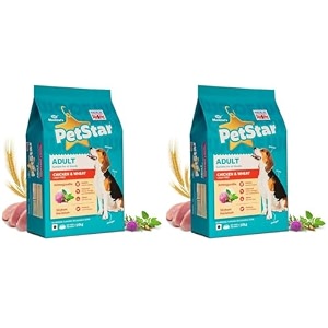 mankind petstar adult dry dog food high protein chicken amp wheat flavor 10kg pack of 2 improves muscle amp strength supports immunity protects liver amp kidney