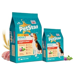 petstar mankind 10 kg adult dry dog food buy 10kg get 3kg free  chicken flavour  clinically tested  power of 20 ingredients