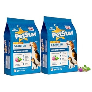 mankind petstar starter dry dog food high protein for mother amp puppy 3kg pack of 2 improves muscle amp strength supports immunity protects liver amp kidney
