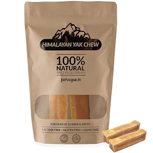 petvogue yak chew for small dogs - himalayan yak milk 6 small yak chews - long lasting cheese milk bone - 100 natural no preservatives gluten free dog treat
