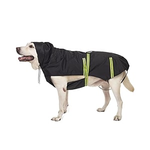 petwale reflective raincoat - black size  large