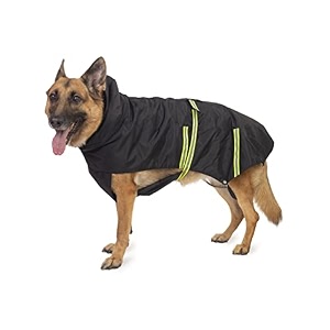petwale reflective raincoat - black size  xlarge