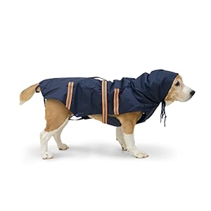 petwale reflective raincoat - navy blue size  small