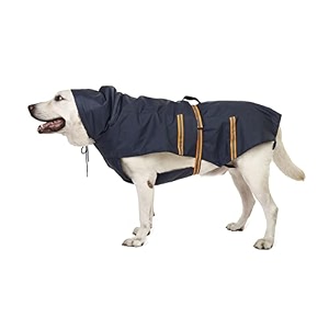 petwale reflective raincoat - navy blue size  large