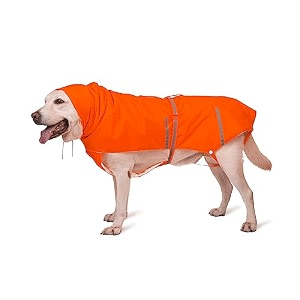 petwale reflective raincoat - orange size  large