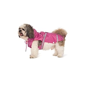 petwale reflective raincoat - pink size  xsmall