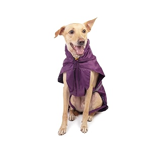 petwale reflective raincoat - purple size medium