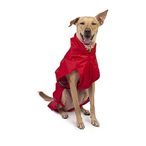 petwale reflective raincoat - red size  medium