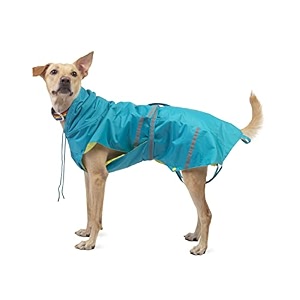 petwale reflective raincoat - turquoise size medium