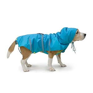 petwale reflective raincoat - turquoise size small