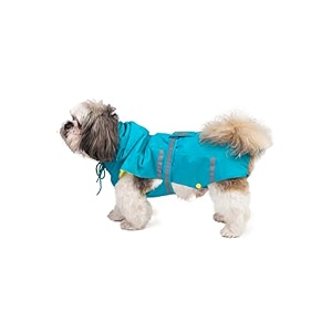 petwale reflective raincoat - turquoise size xsmall