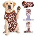 PetWarm Dog Recovery Suit, Recovery Bodysuit, Leopard, Brown, 2XL