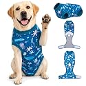 PetWarm Surgery Recovery Suit, Recovery Bodysuit, Marine Animal, Blue, L
