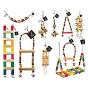 PETZOO Bird Toys Combo of 10 Cage Accessory for Budgies, Cockatiels, Love Birds, African Grey Parrots & All Big Birds and Parrots
