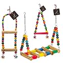 PETZOO Combo of 3 Bird Toys - Swing, Perch & Hanging