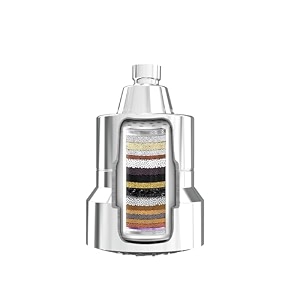 pexlar shower filter for bathroom  multi spray shower head filter for hard water  control hair fall  5 modes high pressure water softener  reduce chlorine and minerals - lemon cartridge