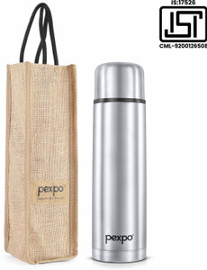 pexpo 1000ml 24 hrs hot and cold flask with jute-bag vacuum insulated flexo 1000 ml steel flask