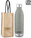 pexpo Electro 1500, Hot&Cold Thermosteel Water Bottle With Jute-Bag , Leakproof 1500 ml Steel Flask (Pack of 1, Grey)