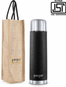 pexpo 24 hrs hot  cold isi certified with jute-bag flexo vacuum insulated bottle 500 ml steel flask