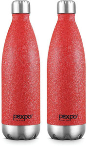 pexpo electro 750 hotcold isi certified thermosteel water bottle leakproof 750 ml stainless steel flask pack of 2 red