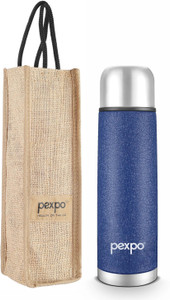 pexpo 24 hrs hot  cold isi certified with jute-bag flexo vacuum insulated bottle 500 ml steel flask