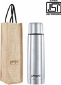 pexpo 24 Hrs Hot & Cold ISI Certified with Jute-bag Flexo Vacuum insulated Bottle 500 ml Steel Flask