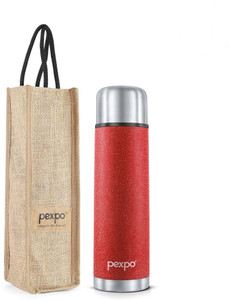 pexpo 750ml 24 hrs hot and cold flask with jute-bag vacuum insulated flexo 750 ml steel flask pack of 1 red
